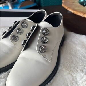 Kurt Geiger White women's Oxfords with Decorative Buttons